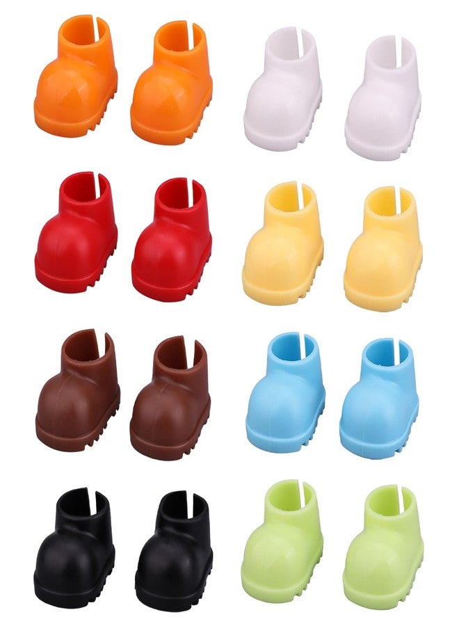 Roioiow 8 Pair 17cm Doll Shoes - Fashionable Mini Boots for 6.7in Dolls, Assorted Colors, PVC Material,Doll Accessories - Image 1